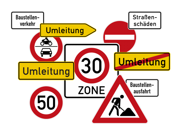 Baustellen-Verkehrsschild