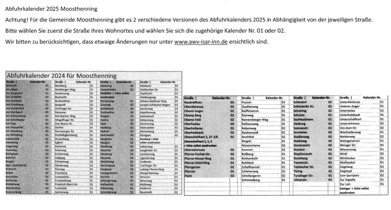 Abfuhrkalender 2025